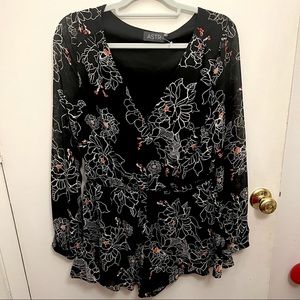 ASTR Long Sleeve Floral Romper
